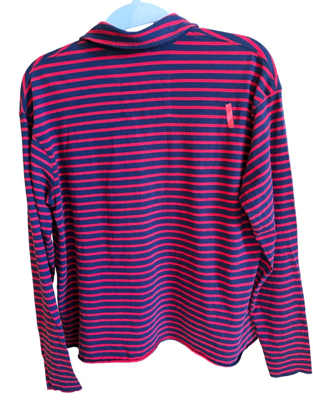 Frank & Eileen Patrick Popover Henley Red/Navy Stripe Size XS - Picture 3 of 6